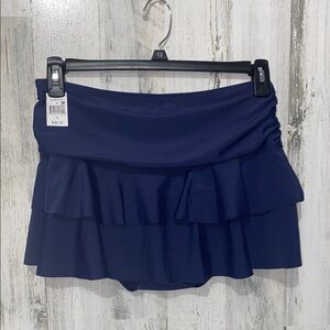 0701 Mazu Swim Blue Ruffled Mini Swim Bottoms